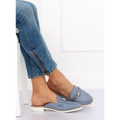 Klapki mokasyny niebieskie OREA. Niebieskie klapki damskie FunKee.pl, z zamszu, eleganckie. Za 64,99 zł.