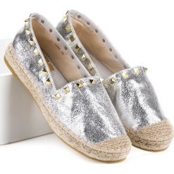 Espadryle damskie: SREBRNE ESPADRYLE Z ĆWIEKAMI COURA