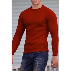 Sweter męski GERARD RED. Czerwone swetry męskie IVET, na jesień, xl, bez wzorów, z materiału, bez kołnierzyka, bez kaptura. W wyprzedaży za 79,00 zł.