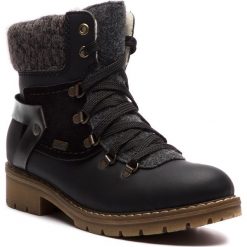 Trapery RIEKER - Y9143-01 Schwarz. Czarne trapery damskie marki Rieker, z wełny, bez obcasa, bez zapięcia. W wyprzedaży za 229,00 zł.