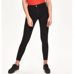 Boyfriendy damskie: Jeansy skinny mid-waist – Czarny