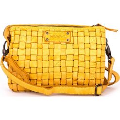 Torebki klasyczne damskie: Skórzana torebka w kolorze żółtym – 25 x 17 x 8 cm
