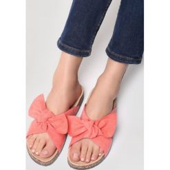Koralowe Klapki Forget Me. Pomarańczowe crocsy damskie other, z materiału, na platformie. Za 59,99 zł.