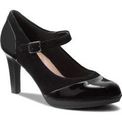 Półbuty CLARKS - Adriel Carla 261363764 Black Combi. Czarne creepersy damskie Clarks, z materiału, na obcasie. Za 329,00 zł.