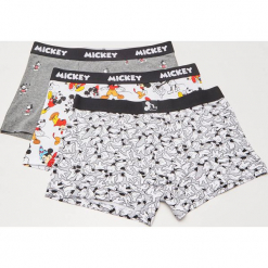 3 pack bokserek Mickey Mouse - Wielobarwn. Szare bokserki męskie House, z motywem z bajki. Za 59,99 zł.