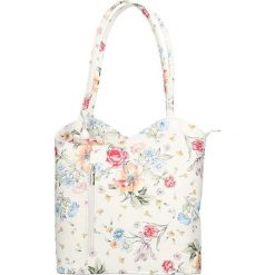 Torebki klasyczne damskie: Skórzana torebka w kolorze białym – 27 x 30 x 9 cm