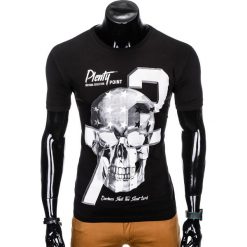T-SHIRT MĘSKI Z NADRUKIEM S995 - CZARNY. Czarne t-shirty męskie z nadrukiem Ombre Clothing, m. Za 29,00 zł.