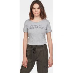 G-Star Raw - T-shirt. Szare bluzki damskie G-Star RAW, s, z nadrukiem, z bawełny, z okrągłym kołnierzem. Za 139,90 zł.