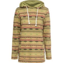 Długa bluza w etniczny deseń bonprix oliwkowy wzorzysty. Zielone bluzy damskie bonprix, bez wzorów, z długim rękawem, długie, bez kaptura. Za 109,99 zł.