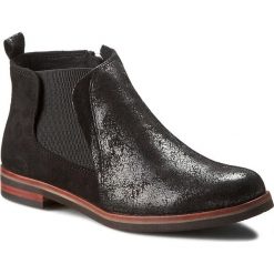 Botki CAPRICE - 9-25358-37 Black Suede 004. Czarne botki damskie na obcasie marki Caprice, z materiału. W wyprzedaży za 239,00 zł.