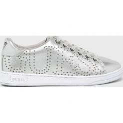 Guess Jeans - Buty. Szare buty sportowe damskie Guess Jeans, z aplikacjami, z jeansu. Za 459,90 zł.