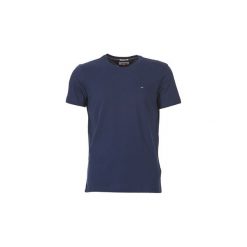 T-shirty z krótkim rękawem Tommy Jeans OFLEKI. Niebieskie t-shirty męskie Tommy Jeans, s, bez wzorów, z jeansu, bez kołnierzyka, krótkie. Za 109,00 zł.