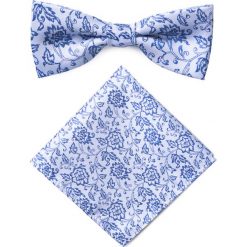 Mucha z poszetką MUN0001304. Niebieskie muszki męskie Giacomo Conti, bez wzorów, z mikrofibry, eleganckie. Za 69,00 zł.
