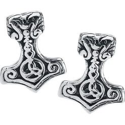 EtNox Hard and Heavy Thors Hammer Kolczyki - Earpin srebrny. Szare kolczyki damskie marki etNox Hard and Heavy, srebrne. Za 54,90 zł.