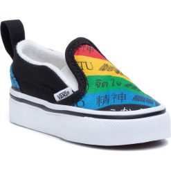 Tenisówki VANS - Slip-On V VN0A3488WK21 (Vans Spirit) Multi/Tr Wht. Czarne trampki chłopięce Vans, bez wzorów, z gumy, na rzepy. W wyprzedaży za 109,00 zł.