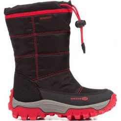 Geox buty zimowe chłopięce Himalaya, 27, czarne/czerwone. Czerwone buty chłopięce zimowe Geox, z gumy, bez zapięcia. Za 309,00 zł.