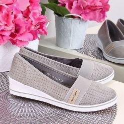 Buty ślubne damskie: Tenisówki damskie na koturnie szare McKeylor