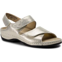 Sandały BERKEMANN - Rina 01040-710 Gold/Glit. Żółte klapki damskie Berkemann, z nubiku. W wyprzedaży za 329,00 zł.