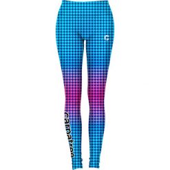 Legginsy: Legginsy w kolorze niebiesko-różowym ze wzorem