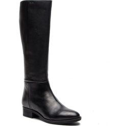 Oficerki GEOX - D Felicity D D84G1D 00043 C9999 Black. Czarne buty zimowe damskie Geox, z materiału, na obcasie. W wyprzedaży za 469,00 zł.