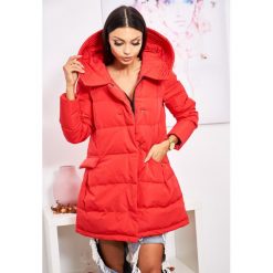 ETIENNE FRAK NATURALNY PUCH kolor RED S. Czarne kurtki damskie LIGARI, na zimę, s, w paski, z bawełny, eleganckie. Za 349,00 zł.