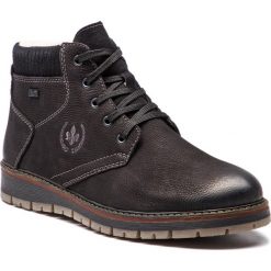 Kozaki RIEKER - F4124-00 Schwarz. Czarne glany męskie Rieker, z materiału. Za 359,00 zł.