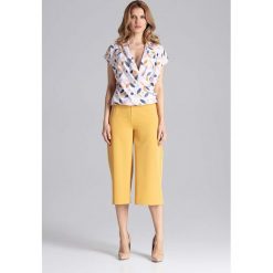 Musztardowe Eleganckie Spodnie Kuloty 7/8. Spodnie damskie Molly.pl. Za 169,90 zł.