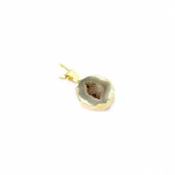 Naszyjnik Agat Geoda Pistacja złoto. Zielone naszyjniki damskie marki Brazi druse jewelry, na imprezę, pozłacane. Za 170,00 zł.