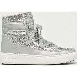 Moon Boot - Śniegowce Pulse Glitter. Szare śniegowce damskie marki Moon Boot, z materiału, na sznurówki. W wyprzedaży za 599,90 zł.