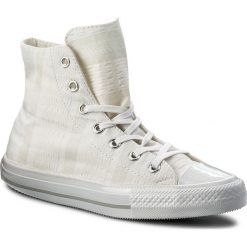 Trampki CONVERSE - Ctas Gemma Hi 555842C White/Mouse/White. Białe półbuty damskie Converse, bez wzorów, z gumy, bez zapięcia. W wyprzedaży za 139,00 zł.