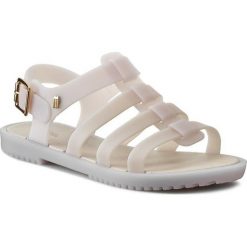 Sandały MELISSA - Flox Ad 31238 Beige 01730. Brązowe klapki damskie Melissa, w paski, z gumy, bez obcasa, na obcasie. W wyprzedaży za 249,00 zł.