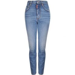 Dsquared2 Jeansy "Tight Cropped". Czerwone rurki damskie Dsquared2, bez wzorów, z jeansu, z podwyższonym stanem. Za 789,00 zł.