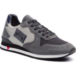 Sneakersy GUESS - FM7NGL SUE12 GREY. Szare sneakersy męskie Guess, na co dzień, z aplikacjami, z zamszu, bez zapięcia. Za 399,00 zł.