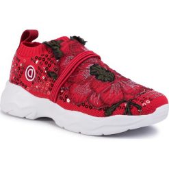 Sneakersy DESIGUAL - Sneaker Flower Knitted 20SUKK02 3037. Czerwone półbuty damskie Desigual, z tworzywa sztucznego. Za 349,00 zł.
