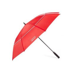 Parasol do golfa 900 UV. Czerwone parasole marki INESIS. Za 79,99 zł.