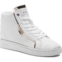 Sneakersy GUESS - Brina FL7BRN ELE12 WHITE. Białe półbuty damskie Guess, ze skóry ekologicznej. W wyprzedaży za 309,00 zł.
