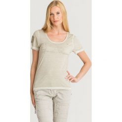 T-SHIRT Aeronautica Militare. Zielone t-shirty damskie Aeronautica Militare, s, bez wzorów, z bawełny, z okrągłym kołnierzem. Za 309,00 zł.