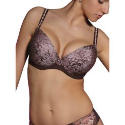 Biustonosze bardotka: Biustonosz brassiere w kolorze czekoladowym