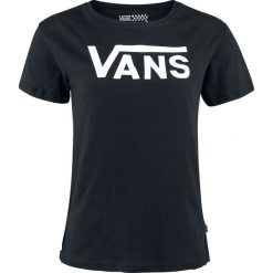 Vans Flying V Crew Koszulka damska czarny. Czarne koszulki damskie marki Vans, l, z nadrukiem, z okrągłym kołnierzem. Za 99,90 zł.