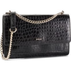 Torebka DKNY - Bryant-Sm Chain Flp R93EPA90 Blk/Gold. Czarne torebki klasyczne damskie DKNY, bez wzorów, ze skóry, wizytowe, bez dodatków. W wyprzedaży za 689,00 zł.