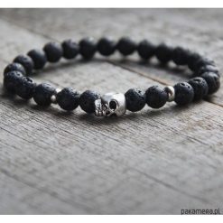 Męska bransoletka :: black lava & skull V. Bransoletki męskie Pakamera. Za 70,00 zł.