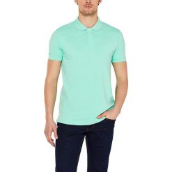 Koszulka polo w kolorze miętowym. Niebieskie koszulki męskie Esprit Man, s, z haftami, z bawełny, bez rękawów. W wyprzedaży za 42,95 zł.
