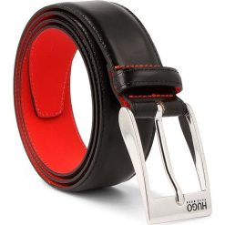 Pasek Męski HUGO - Barney 50125066 Black 001. Czarne paski męskie HUGO, w paski, ze skóry. Za 249,00 zł.