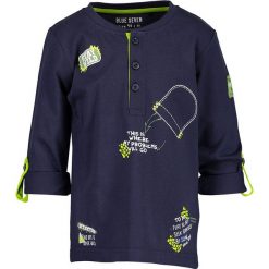 Blue Seven - Longsleeve dziecięcy 92-128 cm. Zielone t-shirty chłopięce Blue Seven, z nadrukiem, z bawełny, z długim rękawem. W wyprzedaży za 34,90 zł.