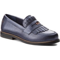 Półbuty damskie: Półbuty TOMMY HILFIGER – Metallic Leather Penny Loafer FW0FW03402 Tommy Navy 406