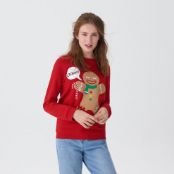 Bluza ze świąteczną aplikacją - Czerwony. Czerwone bluzy damskie House, l, z aplikacjami. Za 69,99 zł.