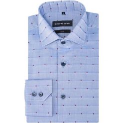 Koszula SIMONE slim KDWS000301. Niebieskie koszule męskie Giacomo Conti, m, bez wzorów, z bawełny, bez kołnierzyka, z długim rękawem. Za 259,00 zł.