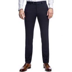 Spodnie MARCO GDGS900256. Niebieskie spodnie garniturowe męskie Giacomo Conti, bez wzorów, z wełny, eleganckie. Za 599,00 zł.