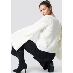 NA-KD Sweter z dużym rękawem - White,Offwhite. Białe swetry klasyczne damskie NA-KD, z dzianiny. Za 141,95 zł.