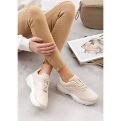 Beżowe Sneakersy Stereo Love. Brązowe buty sportowe damskie Born2be, bez wzorów, sportowe. Za 89,99 zł.